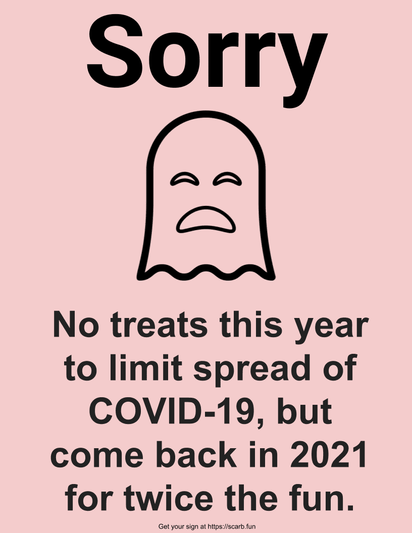 Sorry Ghost Scareborough 2020 Sign
